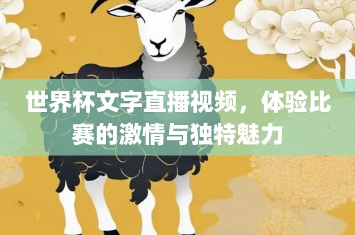 世界杯文字直播视频，体验比赛的激情与独特魅力