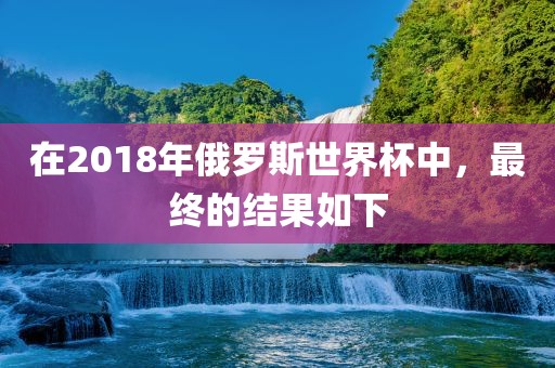 在2018年俄罗斯世界杯中，最终的结果如下