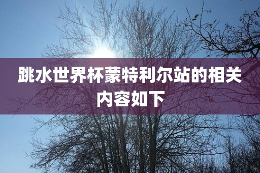 跳水世界杯蒙特利尔站的相关内容如下洪湖市顺升工程机械租赁有限公司