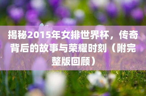 揭秘2015年女排世界杯，传奇背后的故事与荣耀时刻（附完整版回顾）