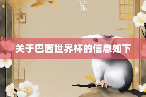 关于巴西世界杯的信息洪湖市顺升工程机械租赁有限公司如下