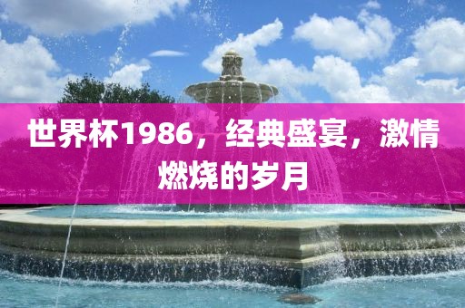 世界杯1986，经典盛宴，激情燃烧的岁月洪湖市顺升工程机械租赁有限公司