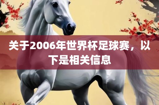 关于2006年世界杯足球赛，以下是相关信息
