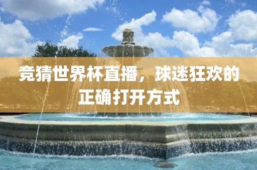 竞猜世界杯直播，球迷狂欢的正确打开方式洪湖市顺升工程机械租赁有限公司