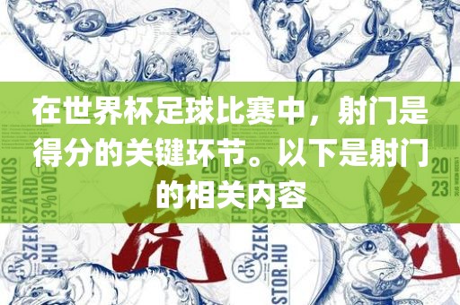 在世界杯足球比赛中，射门是得分的关键环节。以下是射门的相关内容