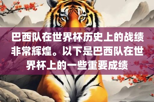 巴西队在世界杯历史上的战绩非常辉煌。以下是巴西队在世界杯上的一些重要成绩洪湖市顺升工程机械租赁有限公司