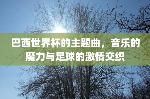 巴西世界杯的主题曲，音乐的魔力与足球的激情交织