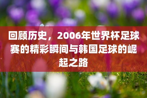 回顾历史，2006年世界杯足球赛的精彩瞬间与韩国足球的崛起之路
