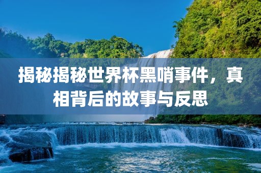 揭秘揭秘世界杯黑哨事件，真相背后的故事与反思