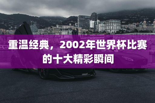 重温经典，2002年世界杯比赛的十大精彩瞬间洪湖市顺升工程机械租赁有限公司