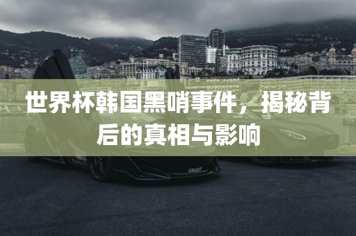 世界杯韩国黑哨事件，揭秘背后的真相与影响