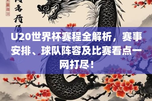 U20世界杯赛程全解析，赛事安排洪湖市顺升工程机械租赁有限公司、球队阵容及比赛看点一网打尽！