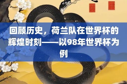回顾历史，荷兰队在世界杯的辉煌时刻——以98年世界杯为例