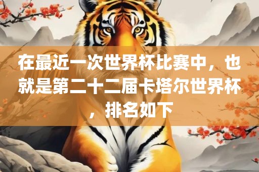 在最近一次世界杯比赛中，也就是第二十二届卡塔尔世界杯，排名如下