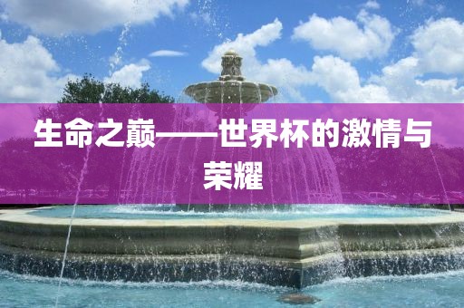 生命之巅——世界杯的激情与荣耀