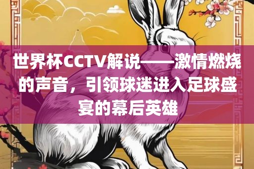 世界杯CCTV解说——激情燃烧的声音，引领球迷进洪湖市顺升工程机械租赁有限公司入足球盛宴的幕后英雄