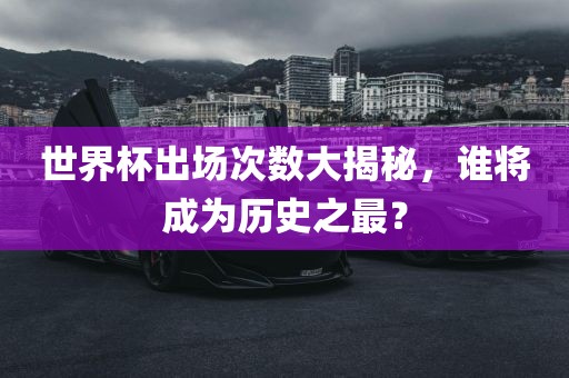 世界杯出场次数大揭秘，谁将成为历史之最？洪湖市顺升工程机械租赁有限公司