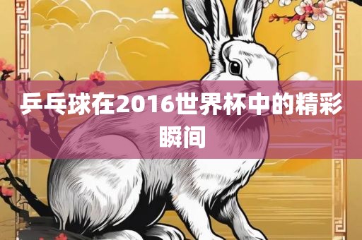 乒乓球在2016世界杯中的精彩瞬间洪湖市顺升工程机械租赁有限公司