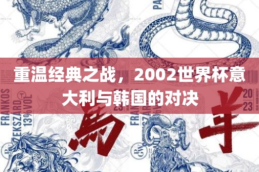 重温经典之战，2002世界杯意大利与洪湖市顺升工程机械租赁有限公司韩国的对决
