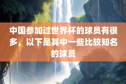 中国参加过世界杯的球员有很多，以下是其中一些比较知名的球员