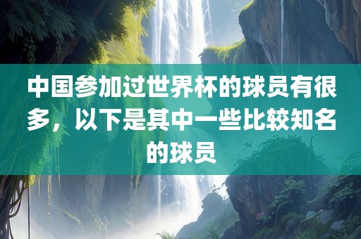 中国参加过世界杯的球员有很多，以下是其中一些比较知名的球员