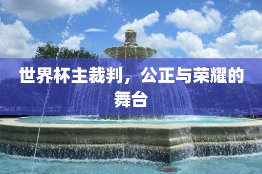 世界杯主裁判，公正与荣耀的舞台