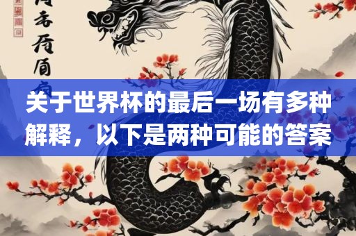 关于世界杯的最后一场有多种解释，以下是两种可能的答案
