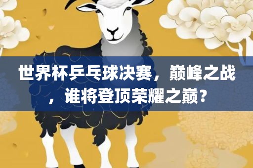 世界杯乒乓球决赛，巅峰之战，谁将登顶荣耀之巅？