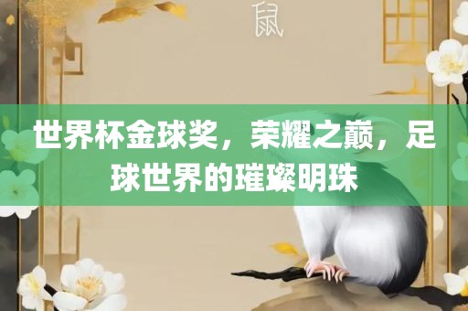世界杯金球奖，荣耀之巅，足球世界的璀璨明珠