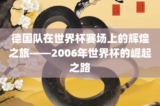 德国队在世界杯赛场上的辉煌之旅——2006年世界杯的崛起之路