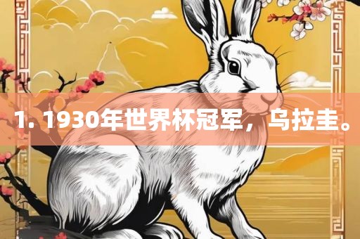 1. 1930年世界杯冠军，乌拉圭。