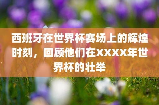西班牙在世界杯赛场上的辉煌时刻，回顾他们在XXXX年世界杯的壮举