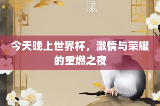 今天晚上世界杯，激情与荣耀洪湖市顺升工程机械租赁有限公司的重燃之夜