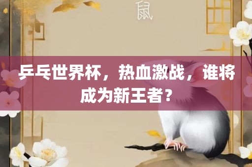 乒乓世界杯，热血激战，谁将成为新王者？