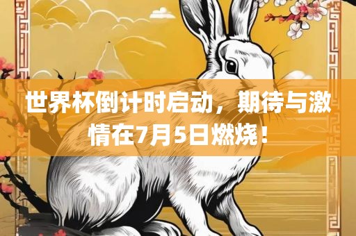 世界杯倒计时启动，期待与激情在7月5日燃烧！