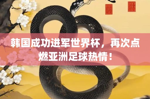 韩国成功进军世界杯，再次点燃亚洲足球热情！