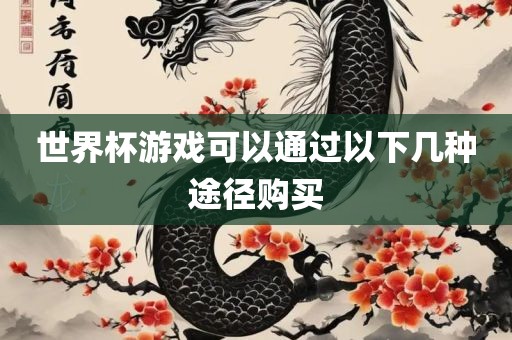 世界杯游戏可以通过以下几种途径购买