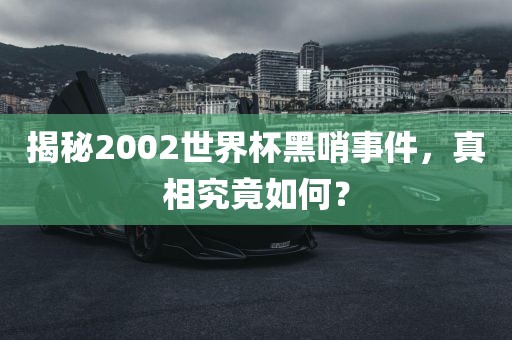 揭秘2002世界杯黑哨事件，真相究竟如何？洪湖市顺升工程机械租赁有限公司