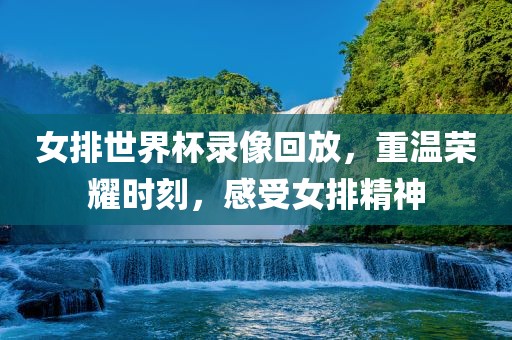 女排世界杯录像回放，重温荣耀时刻，感受女排精神洪湖市顺升工程机械租赁有限公司
