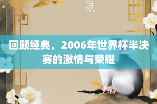 回顾经典，2006年世界杯半决赛的激情与荣耀