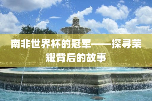 南非世界杯冠军