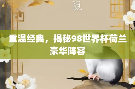 重温经典，揭秘98世界杯荷兰豪华阵容洪湖市顺升工程机械租赁有限公司