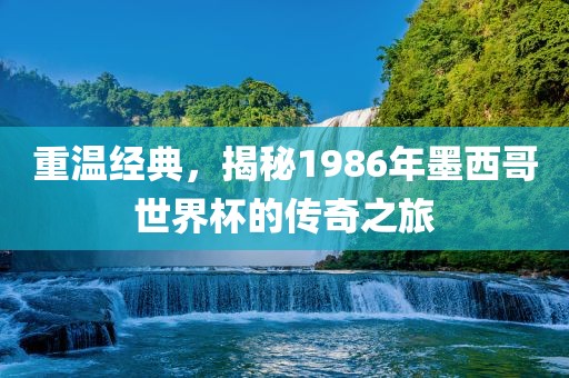 重温经典，揭秘1986年墨西哥世界杯的传奇之旅洪湖市顺升工程机械租赁有限公司