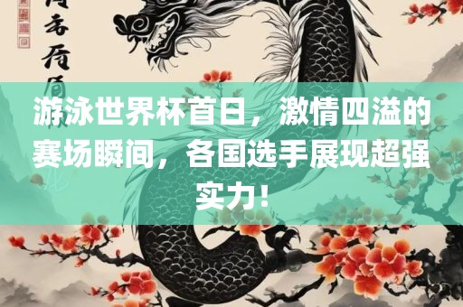游泳世界杯首日，激情四溢的赛场瞬间，各国选手展现超强实力！洪湖市顺升工程机械租赁有限公司