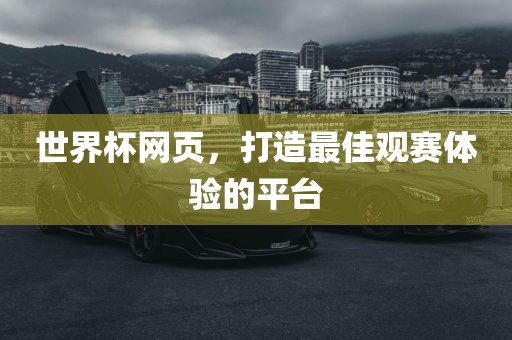 世界杯网页，打造最佳观赛体验的平台