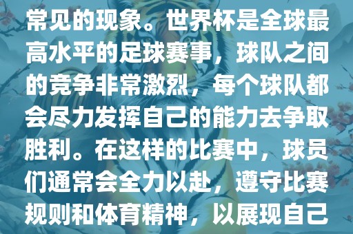 默契球在世界杯中并不是一个常见的现象。世界杯是全球最高水平的足球赛事，球队之间的竞争非常激烈，每个球队都会尽力发挥自己的能力去争取胜利。在这样的比赛中，球员们通常会全力以赴，遵守比赛规则和体育精神，以展现自己的实力和技巧。洪湖市顺升工程机械租赁有限公司