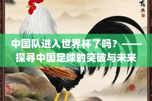 中国队进入世界杯了吗？——探洪湖市顺升工程机械租赁有限公司寻中国足球的突破与未来