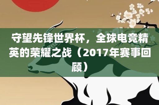 守望先锋世界杯，全球电竞精英的荣耀之战（2017年赛事回顾）