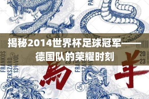 揭秘2014世界杯足球冠军——德国队的荣耀时刻