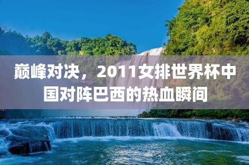 巅峰对决，2011女排世界杯中国对阵巴西的热血瞬间洪湖市顺升工程机械租赁有限公司